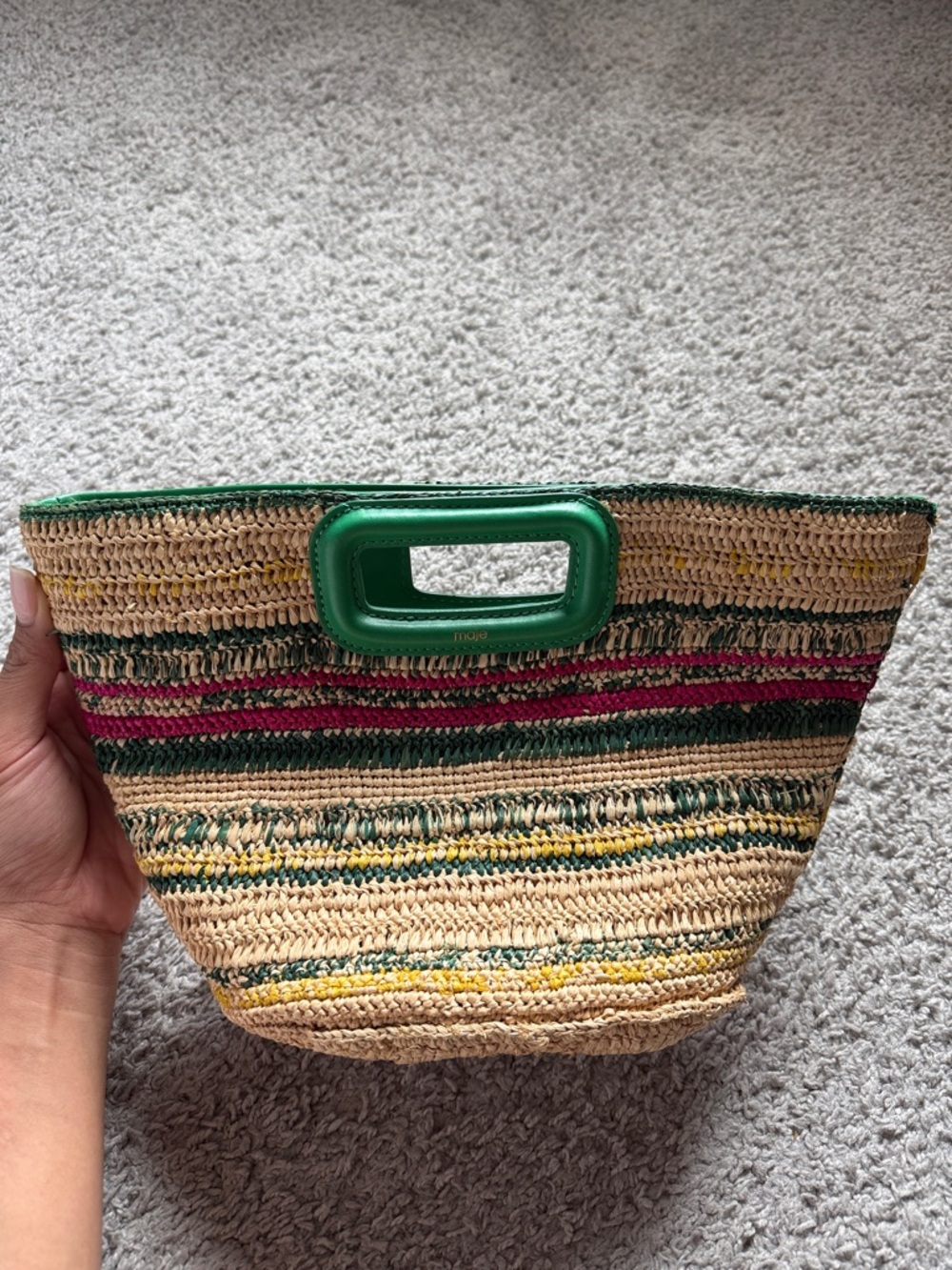 MAJE raffia tote